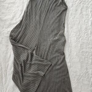 Textured tee overalls